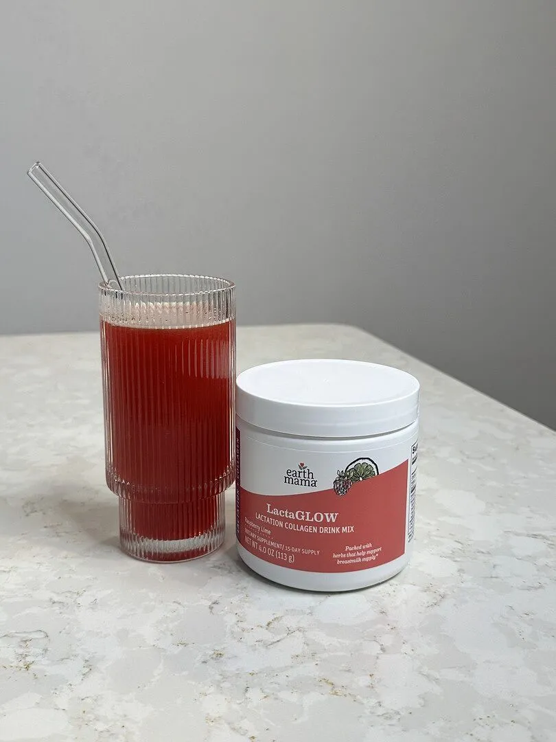 Earth Mama LactaGLOW amningsdryck hallon-lime med kollagen