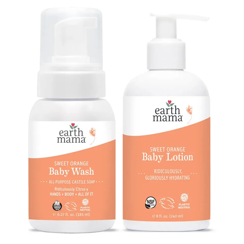 Earth Mama babytvål och lotion set