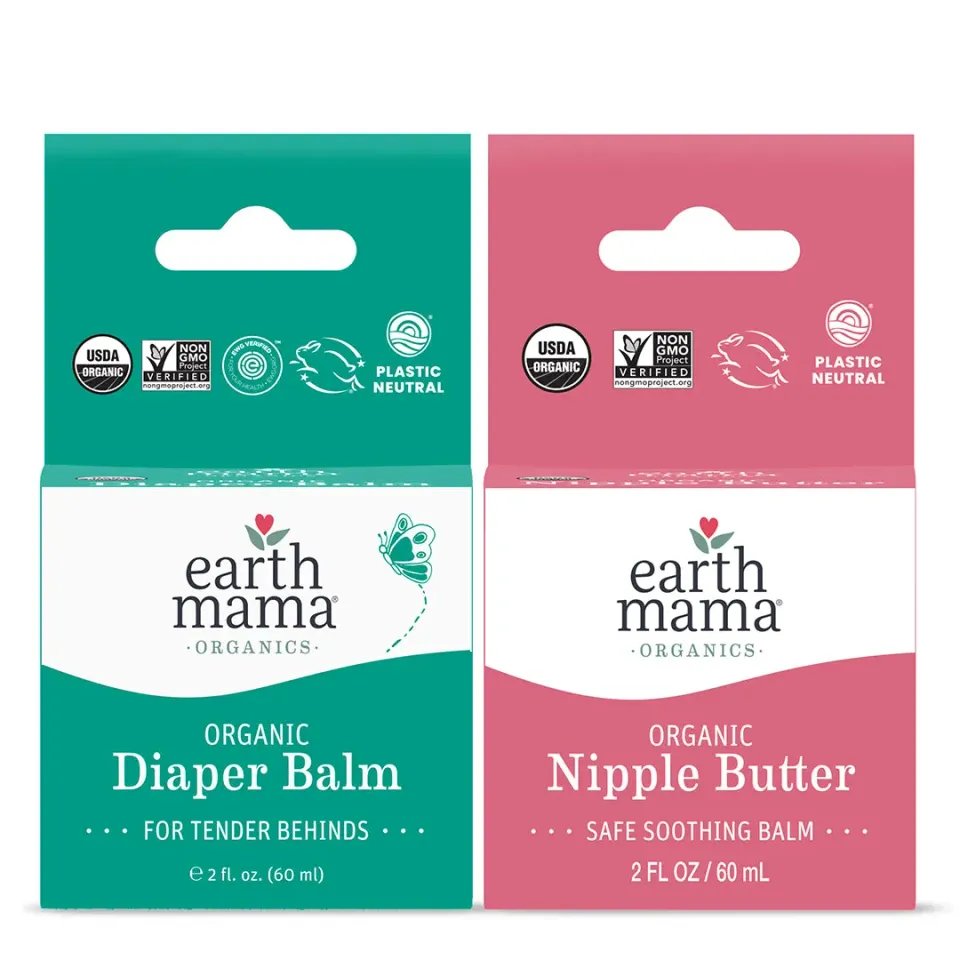 Earth Mama BFF ekologiskt set bröstvårta + blöja 2x60 ml