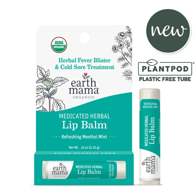 Earth Mama Medicated Herbal Lip Balm medicinskt läppbalsam munsår