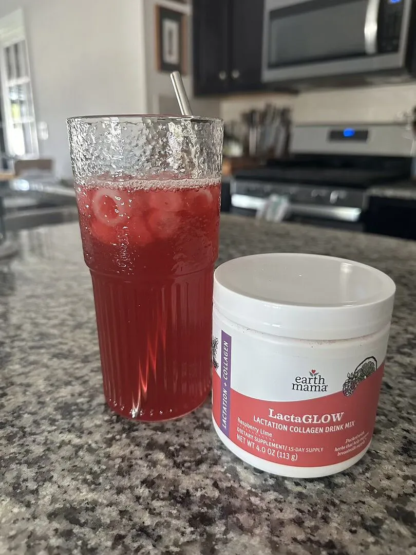 Earth Mama LactaGLOW amningsdryck hallon-lime med kollagen