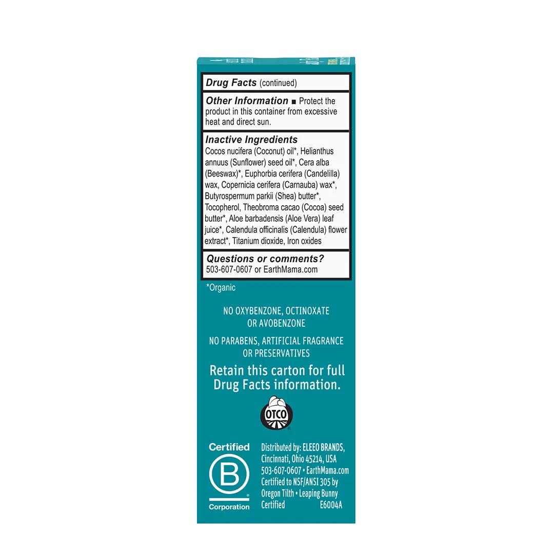 Earth Mama Lady Face tonat mineralsolskydd SPF 40 stick