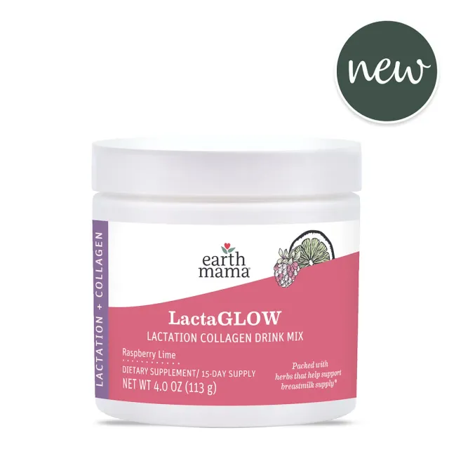 Earth Mama LactaGLOW amningsdryck hallon-lime med kollagen