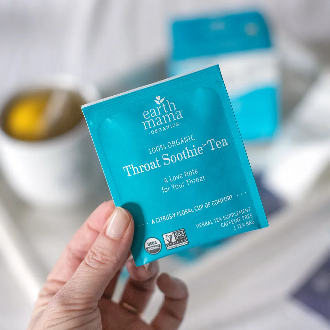 Earth Mama Organic Throat Soothie Tea örtte box citron