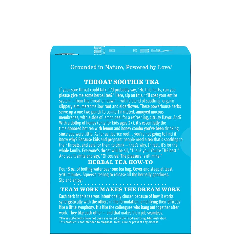 Earth Mama Organic Throat Soothie Tea örtte box citron