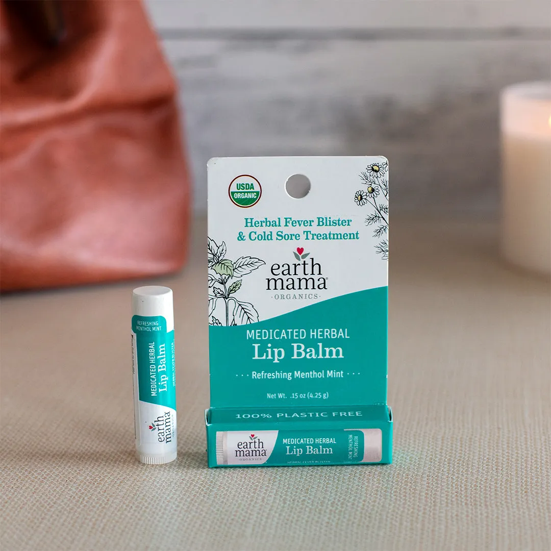 Earth Mama Medicated Herbal Lip Balm medicinskt läppbalsam munsår