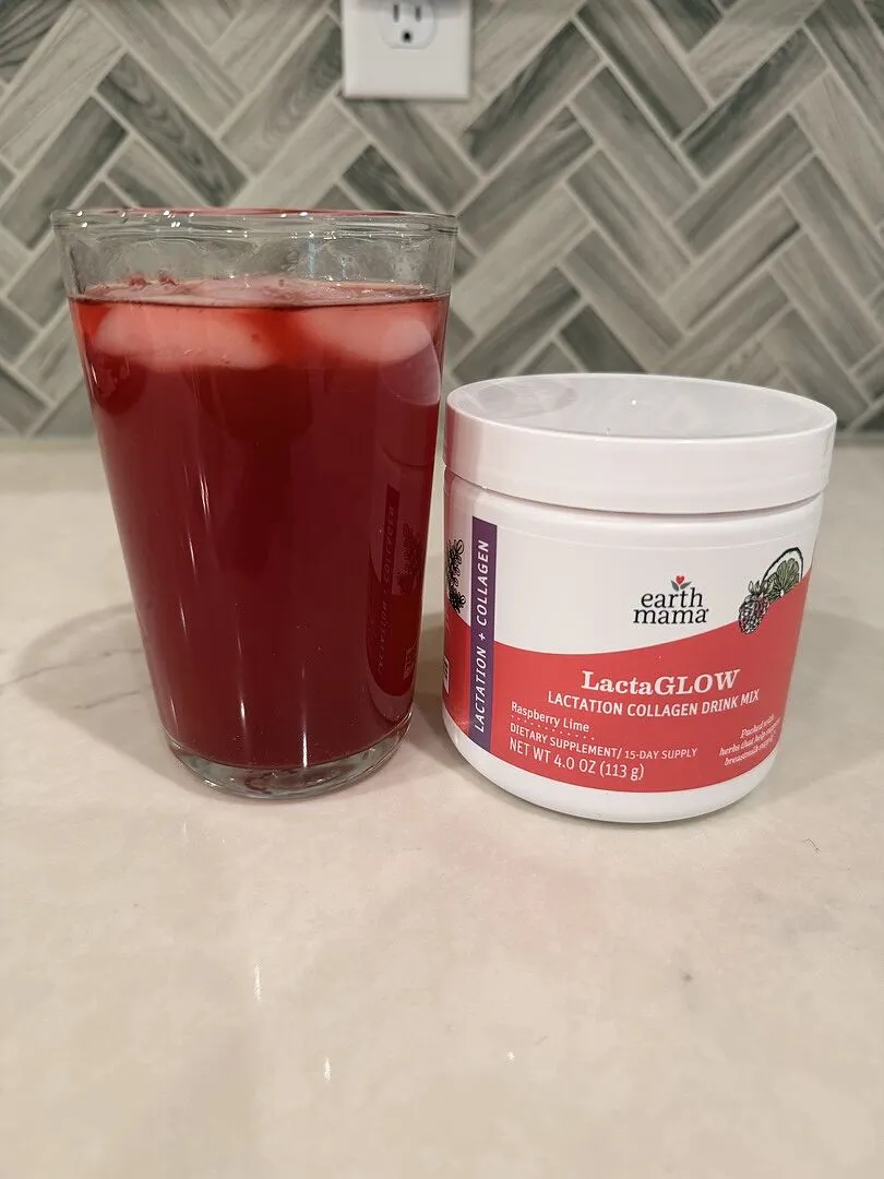 Earth Mama LactaGLOW amningsdryck hallon-lime med kollagen