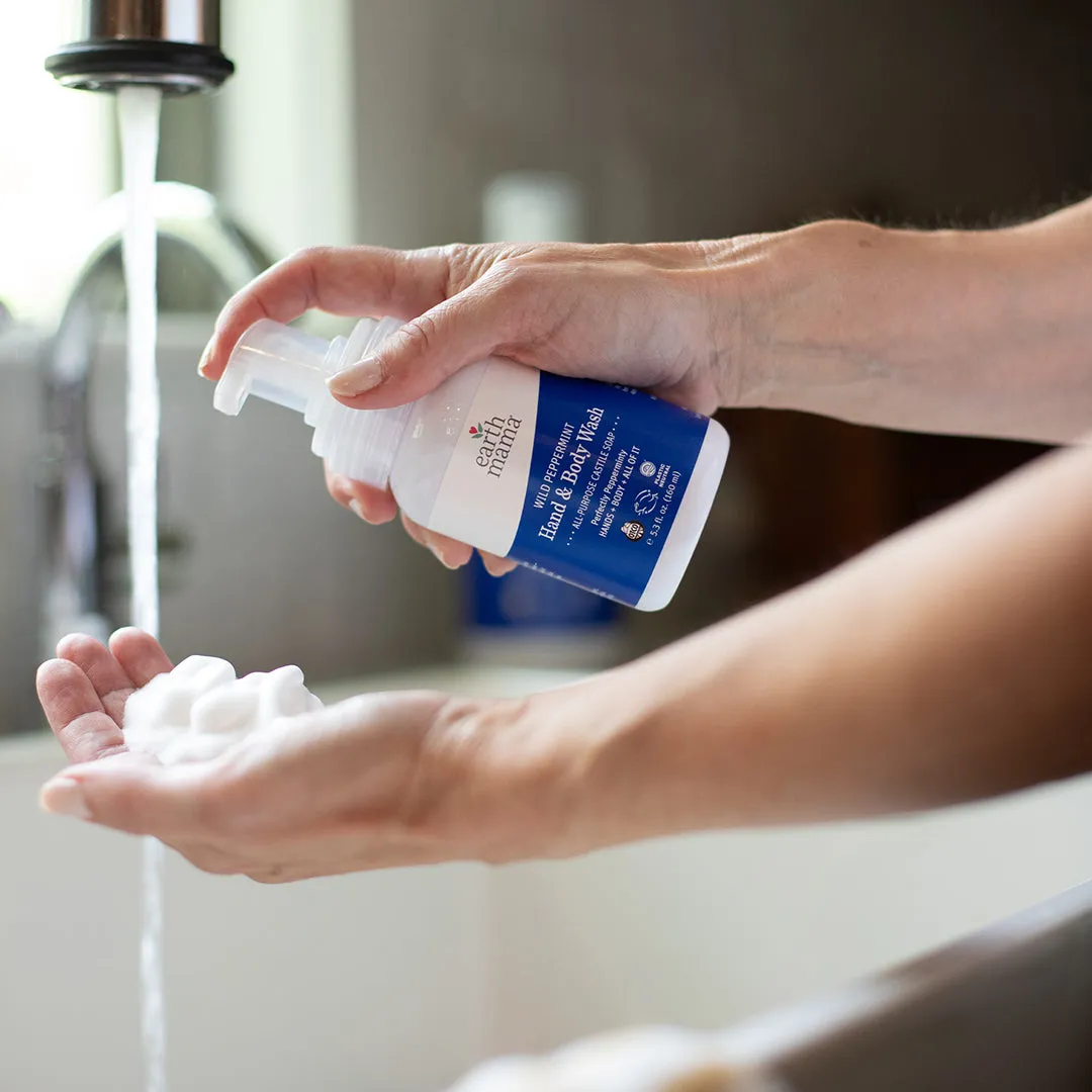 Earth Mama Wild Peppermint Hand & Body Wash skumtvål pepparmynta