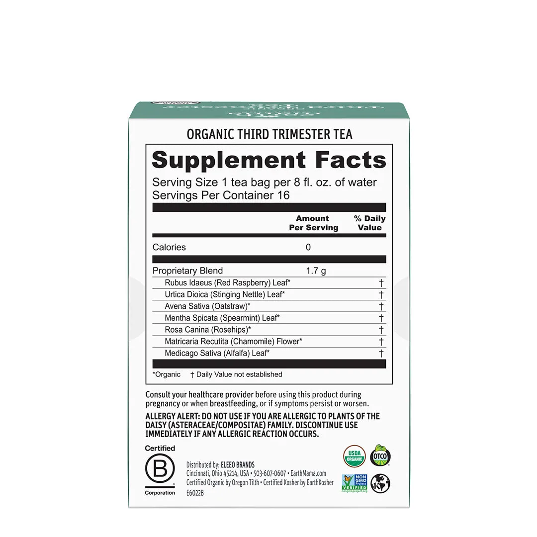 Earth Mama Organic Third Trimester Tea graviditetste