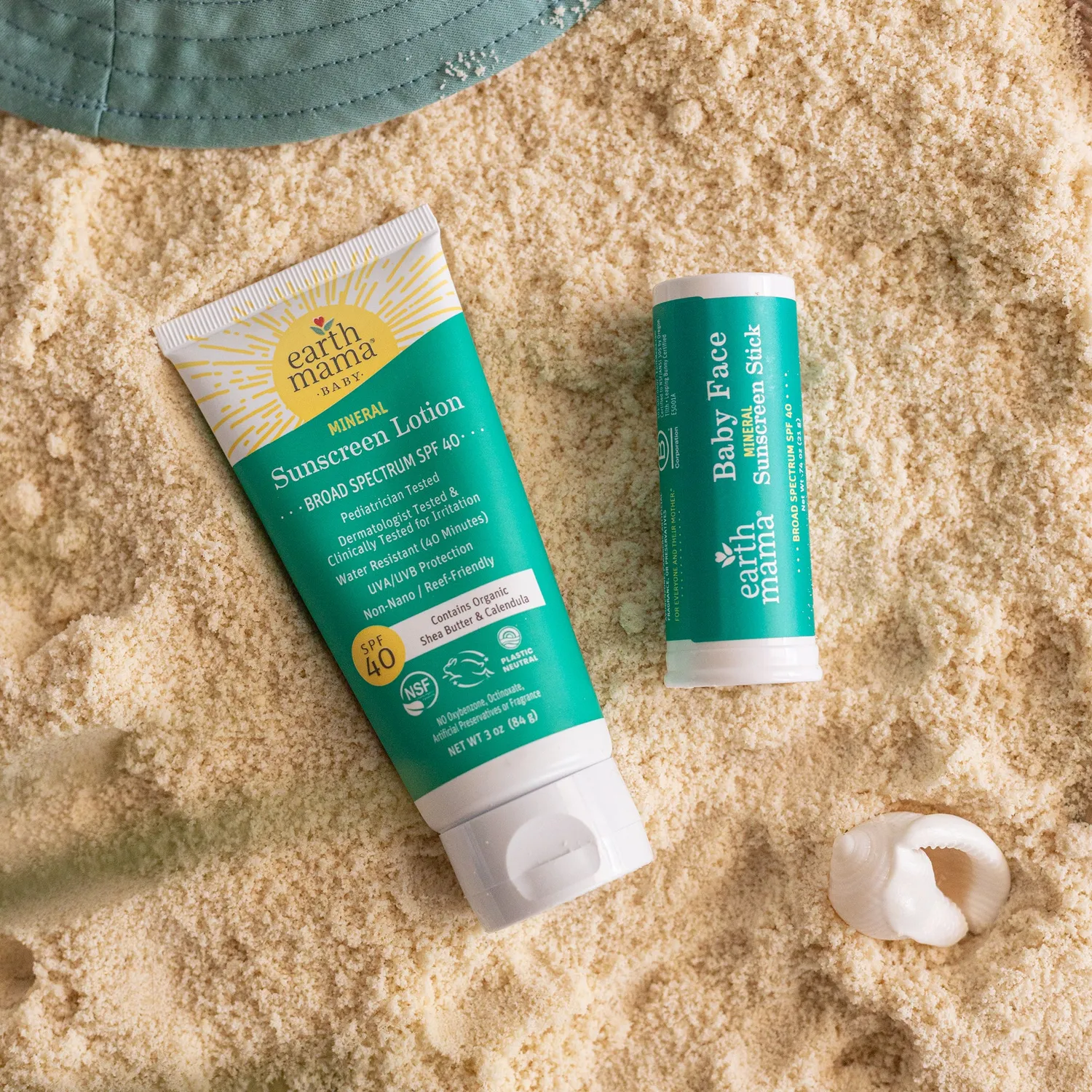 Earth Mama Twice as Nice Baby Mineral Sunscreen Set mineral solskydd SPF 40