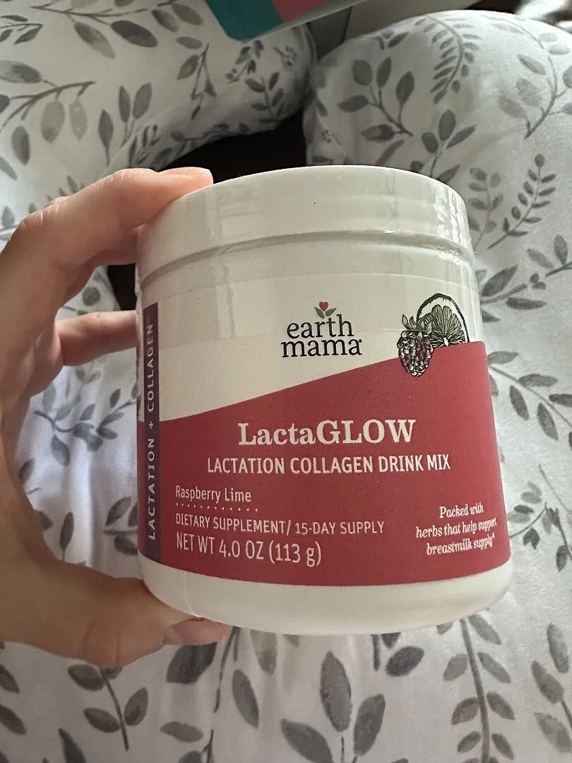 Earth Mama LactaGLOW amningsdryck hallon-lime med kollagen