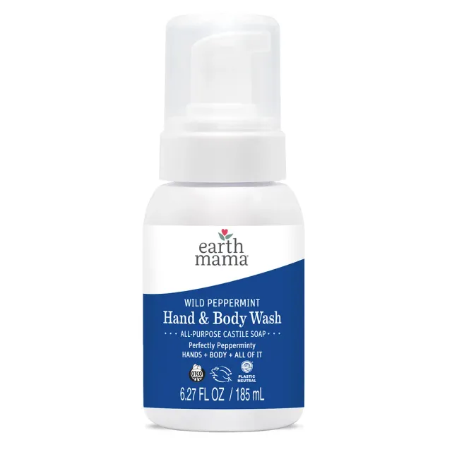 Earth Mama Wild Peppermint Hand & Body Wash skumtvål pepparmynta