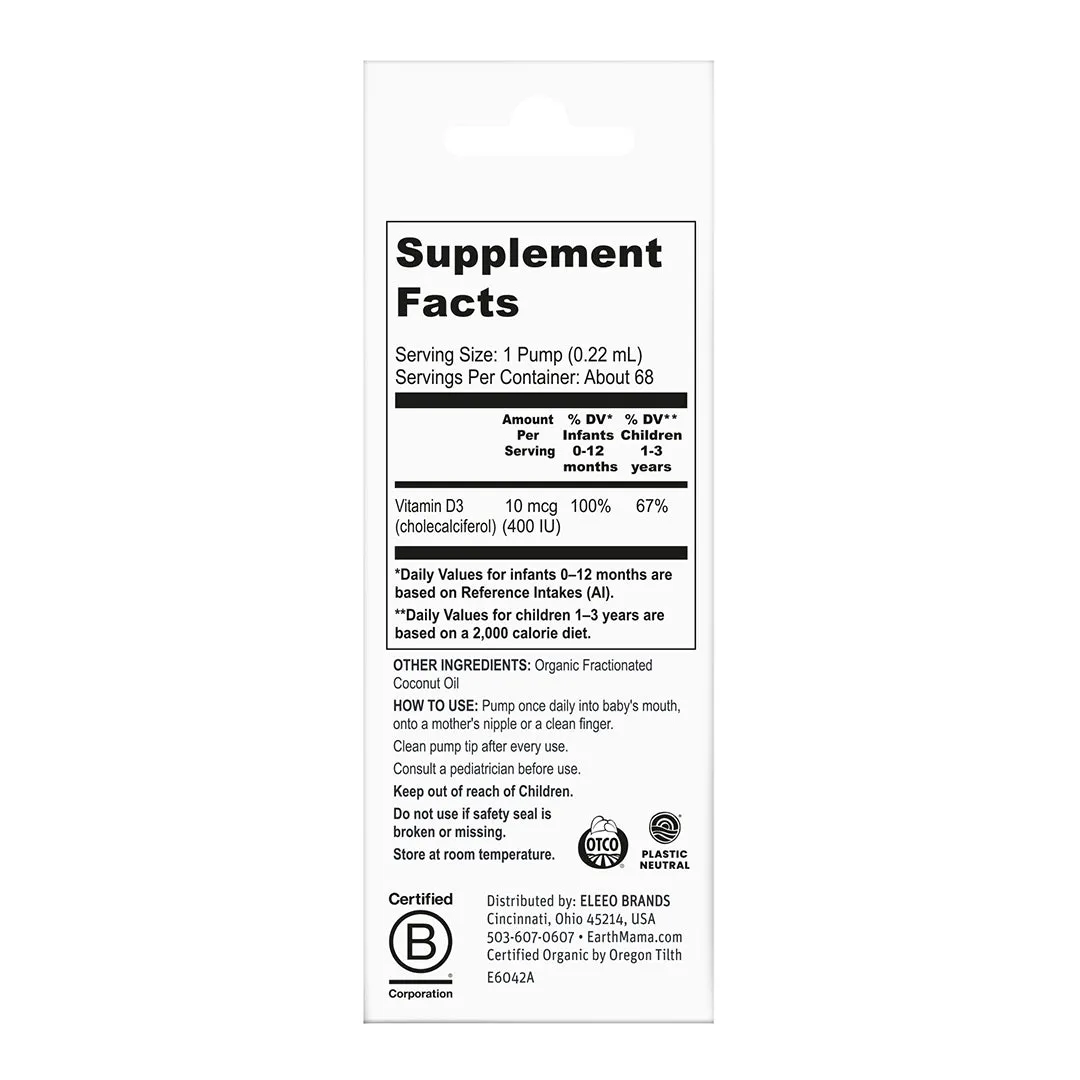 Earth Mama D-vitamin droppar baby ekologisk